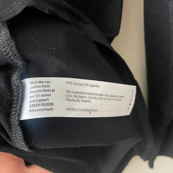 Eileen Fisher | Black Stretchy Long Sleeve Jersey Tunic - Size XS - Picture 8 of 11